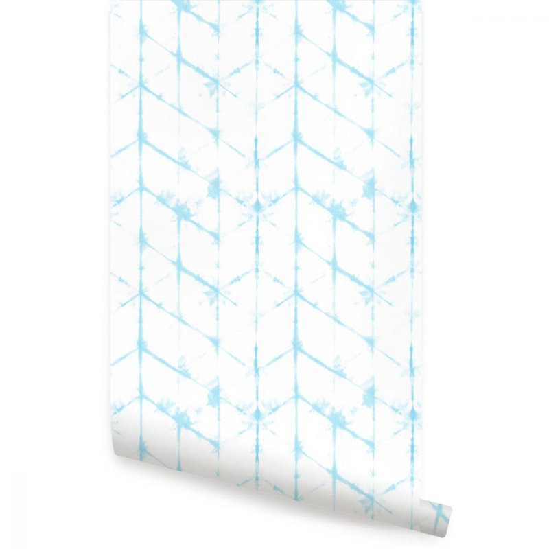 Rouleau de papier peint adhésif Tie Dye, Bleu aqua, L 2 pi x L 18 pi
