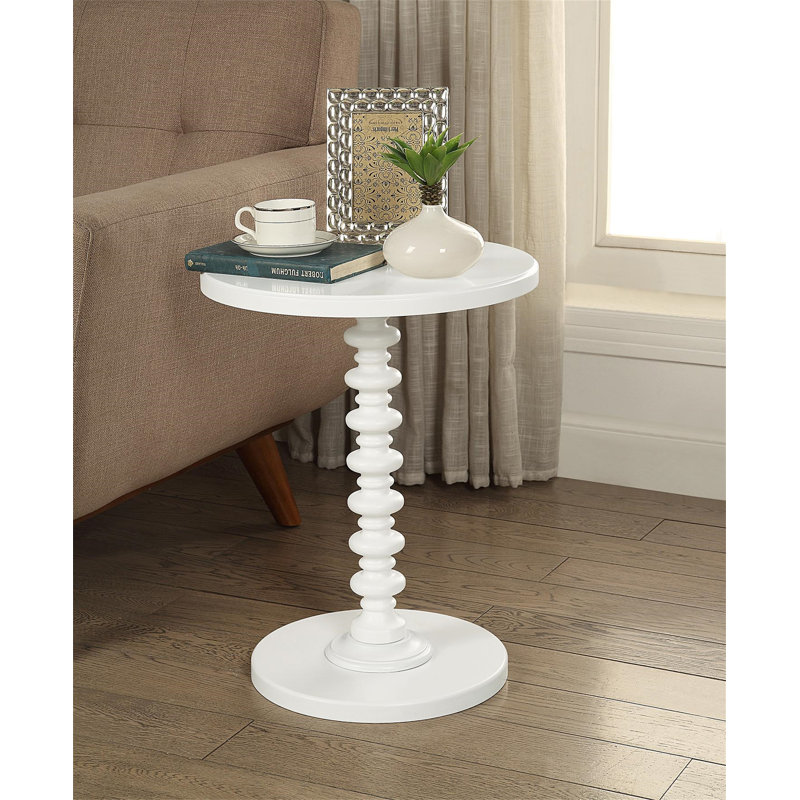 Acton White Finish Accent Table, White