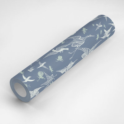 Chasing Birds 10' L x 25" W Peel and Stick Wallpaper Panel