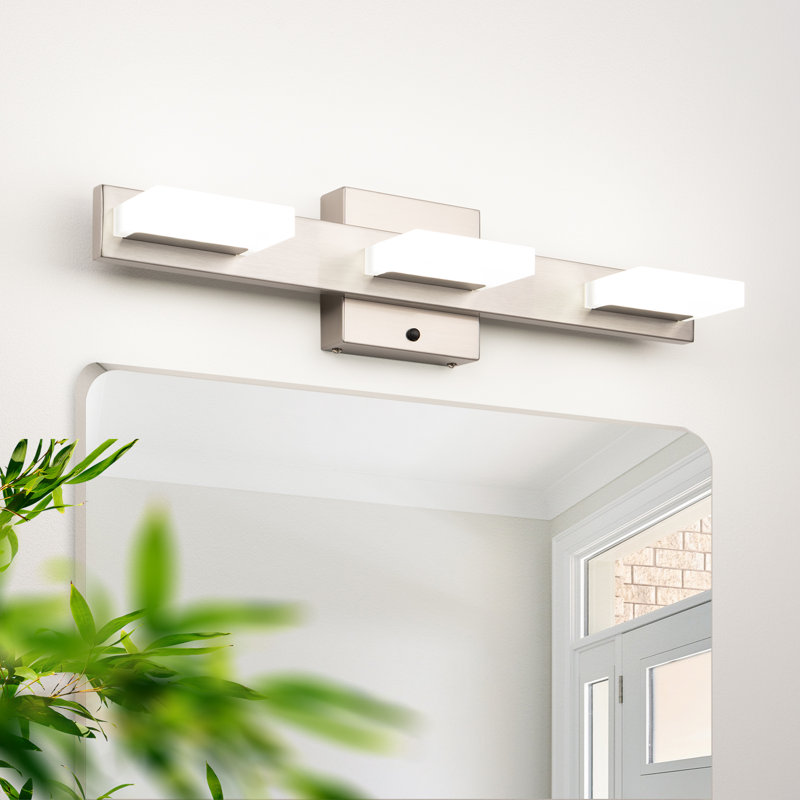 Lubabah Lights LED Vanity Light 3000K/4000K/5000K CCT Adjustable Dimmable, 3, Brushed Nickel