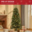 HOMCOM Prelit Artificial Pencil Christmas Tree with Red Berry Green-774731551