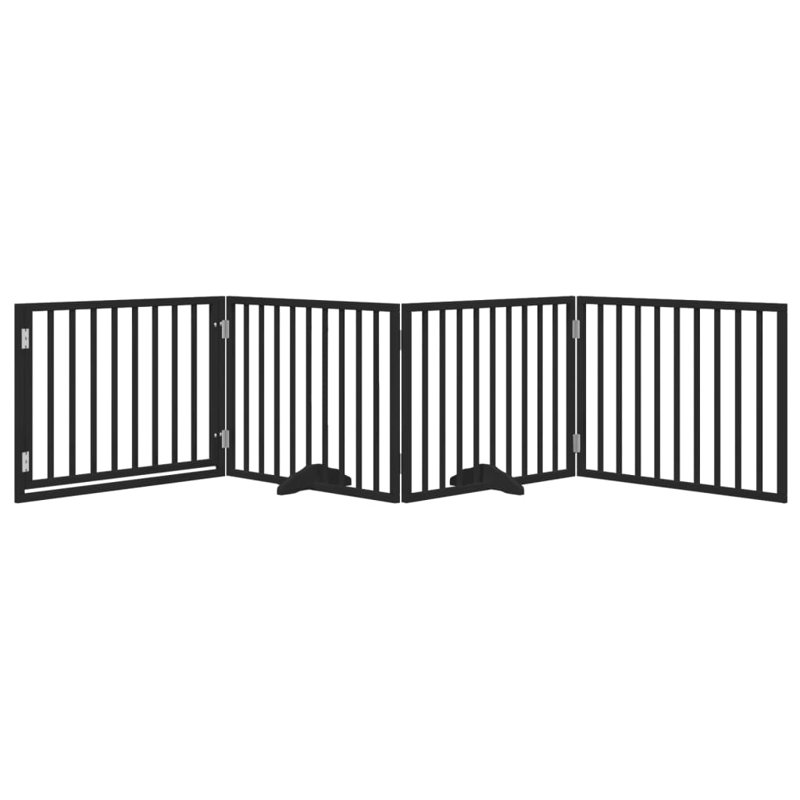 Ziggie Solid Wood Dog House Door, 60cm H x 320cm W x 2cm D, Black