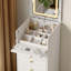 Mobile Dressing Table with LED Lights, Compact Makeup Vanity with 5 Drawers, 9 Storage Compartments