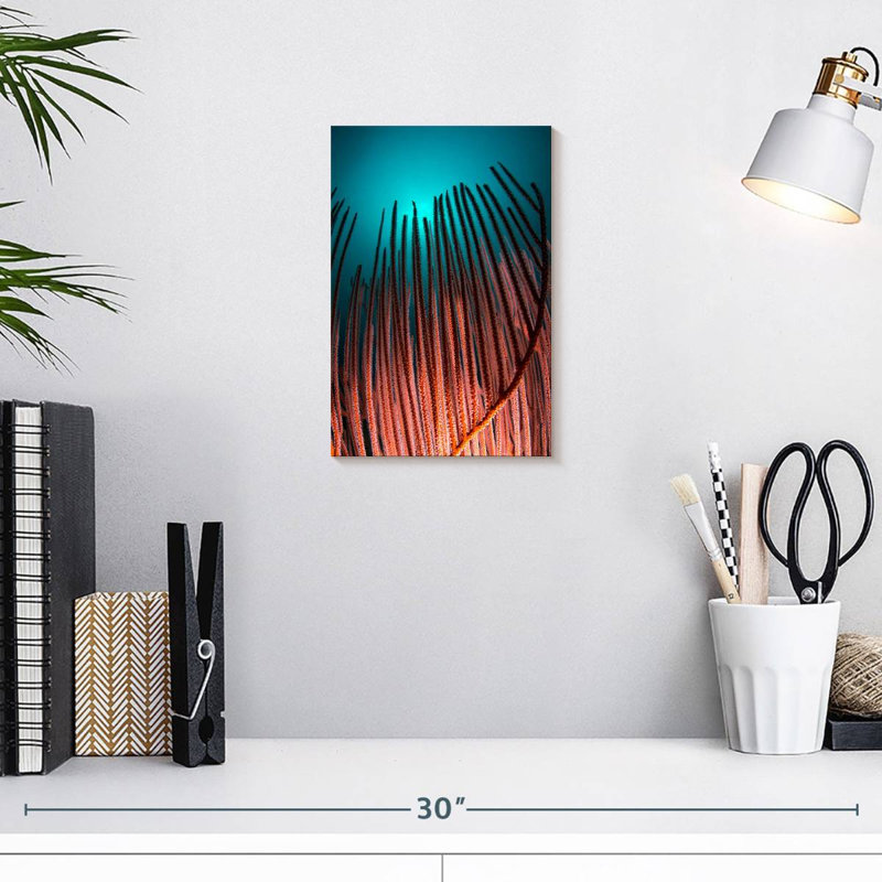 Brampt Coral And Teal, 12" H x 8" W