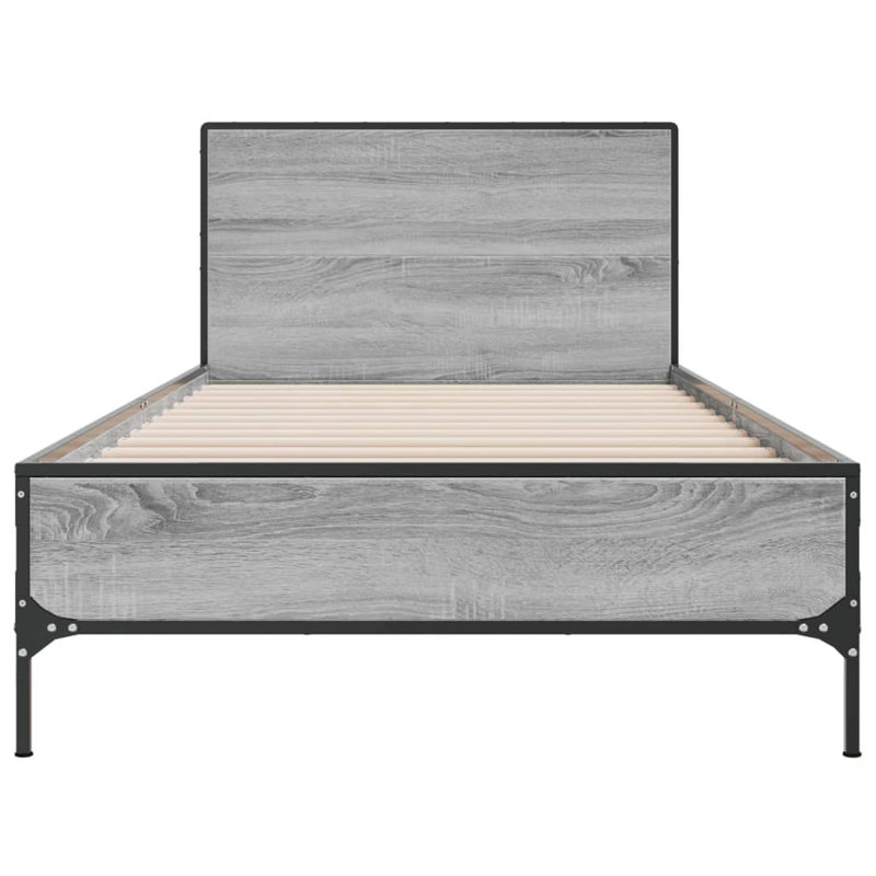 Paza Bed, European Single (90 x 200cm), Grey Sonoma