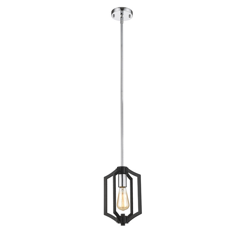Luminaire suspendu cage moderne 1 lumière noir