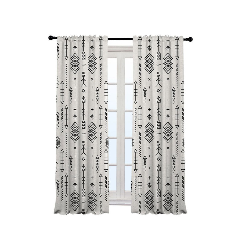 Anjelita Blackout Curtain Single Panel, 140cm Width x 175cm Drop, White