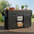 Black Home Kitchen Island Power Outlet Double Barn Door Storage Folding Table Spice Rack Rolling Cart For Kitchen Dining Room
