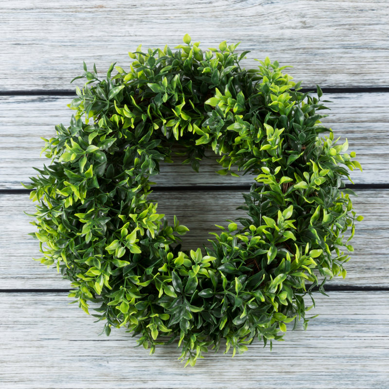 Couronne artificielle 11,5 "en feuilles de basilic vert pour toutes les saisons