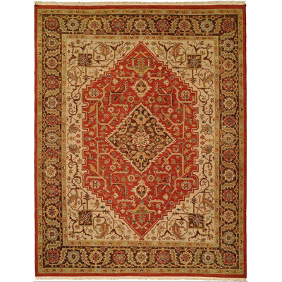 Tapis orange / brun en laine à motif abstrait tissé à la main 2 pi x 3 pi Lavar