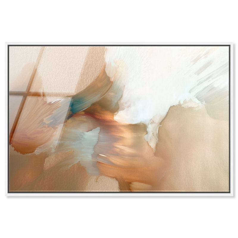 «Flowing Rust II», reproduction d'art acrylique encadrée par Art Remedy, cadre blanc, 54 x 36, 37"H x 55"W, Cadre blanc
