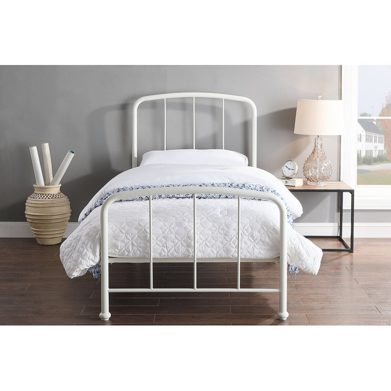Marmillion Bed, Single (3'), White, Open Coil