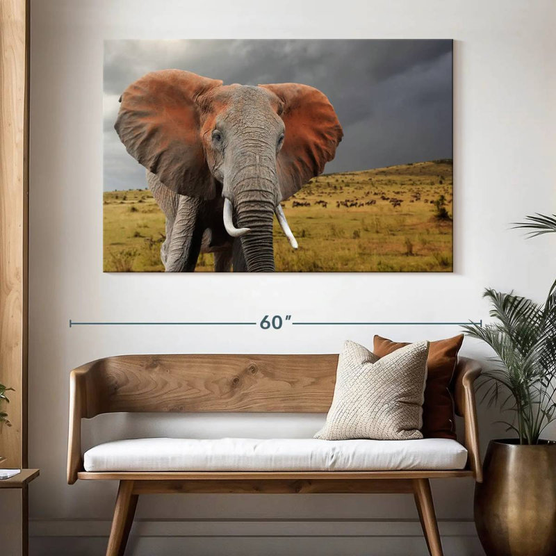 Brampt African Elephant, 34" H x 51" W