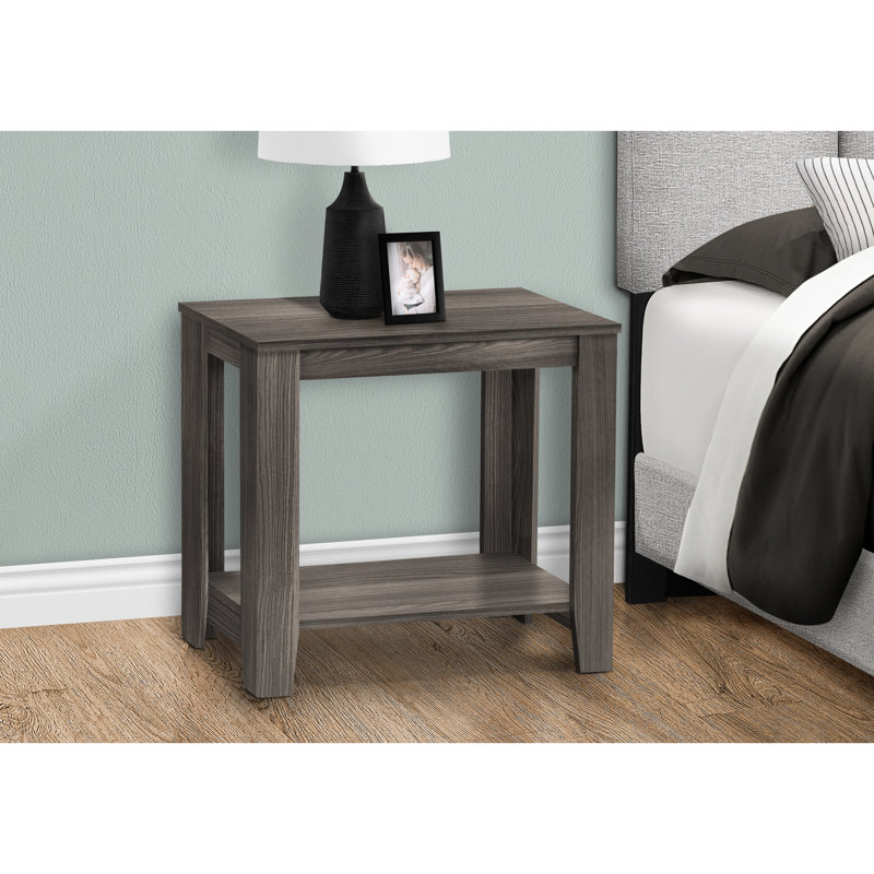 Table d'appoint grise de 28 po de long avec emballage sécuritaire et surface spacieuse de 23,13 po