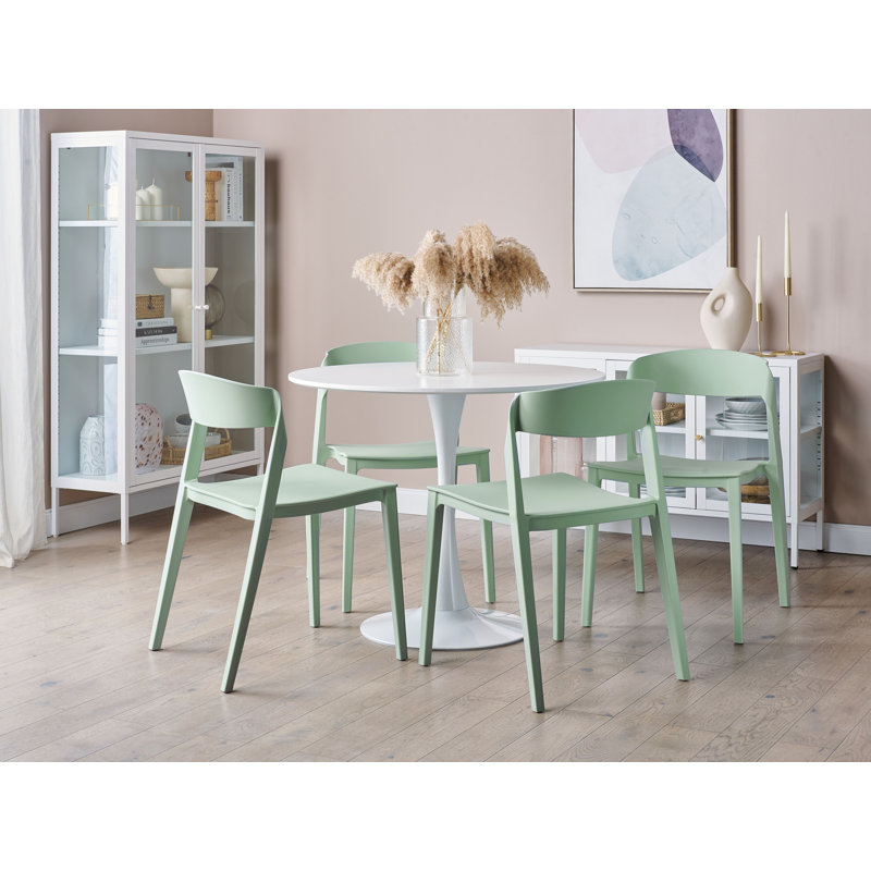 Fawnlily 77cm H Stacking Side Chair, Mint Green