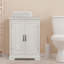 Freestanding Two-Door White Floor Cabinet for Bathroom Storage