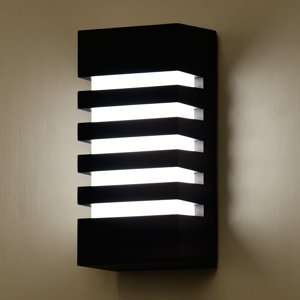 Amreen Aluminum Waterproof 9.75"H Black Dimmable LED Outdoor Wall Light