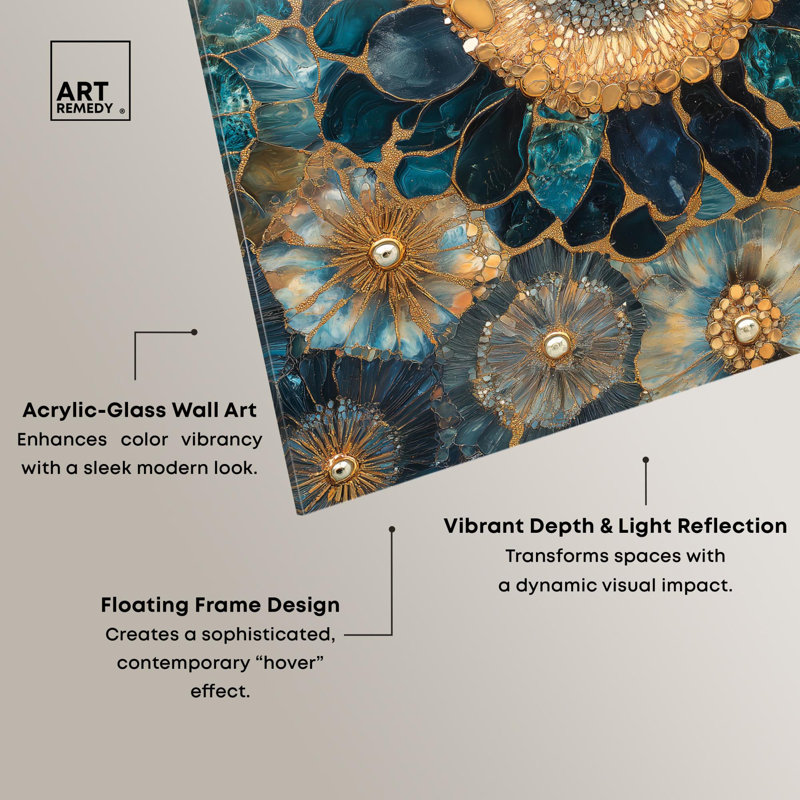 Décoration murale géante en acrylique Opulent Geode II par Art Remedy, prête à être accrochée, H 20 po x l 16 po