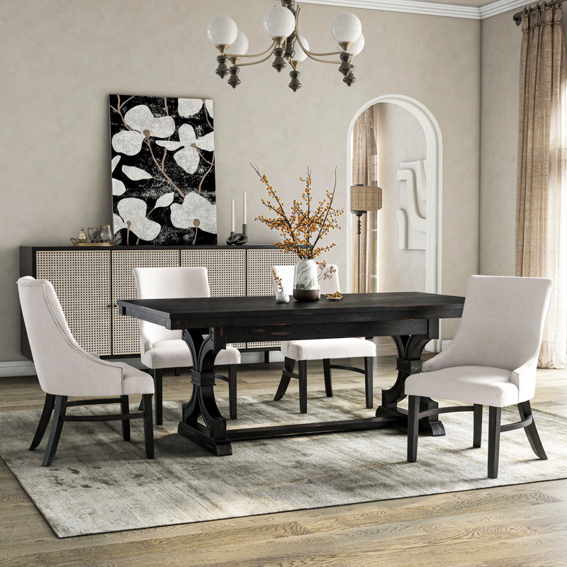 Ensemble de table de salle à manger Damarrea, 5 pièces: table, 4 chaises