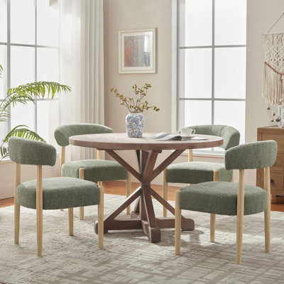 Chaise de salle à manger rembourrée avec pieds en bois massif (lot de 4)