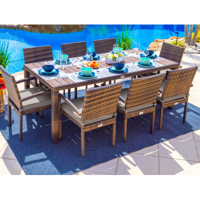 8 - Person 81.5" Long Dining Set with Cushions by Latitude Run