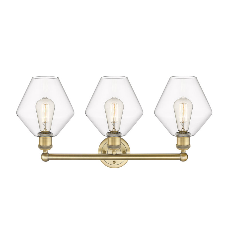 Éclairage pour meuble-lavabo 3 lumières Amylea, Clair, Laiton brossé