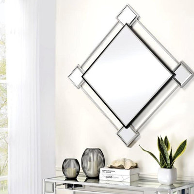 Asbury Mirrored & Chrome Finish Accent Mirror (Assembled)