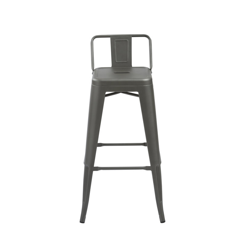 Perry Upholstered Counter Stool with Metal Frame, Gun Metal