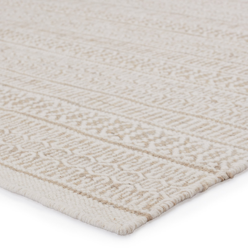 Tapis ivoire en coton / laine / jute Harmond, Rectangle de 5 pi x 8 pi