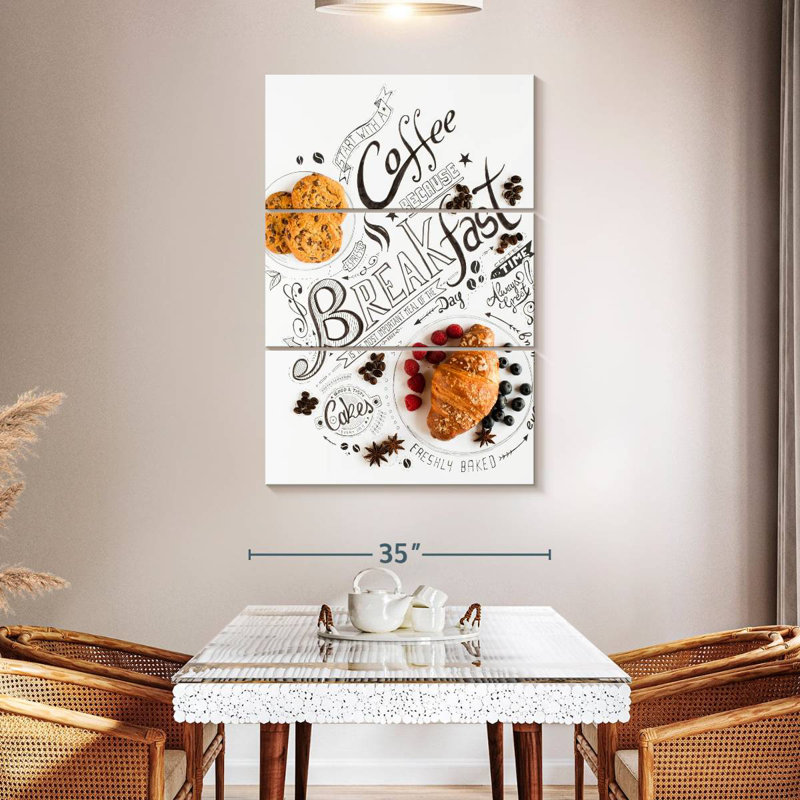 Yarlin Breakfast Typography Pastries, 50" H x 32" W