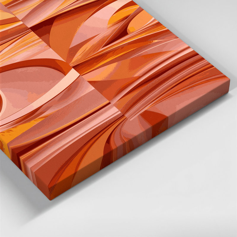 «Abstract Shapes 17», art mural sur toile rose, H 30 po x l 20 po