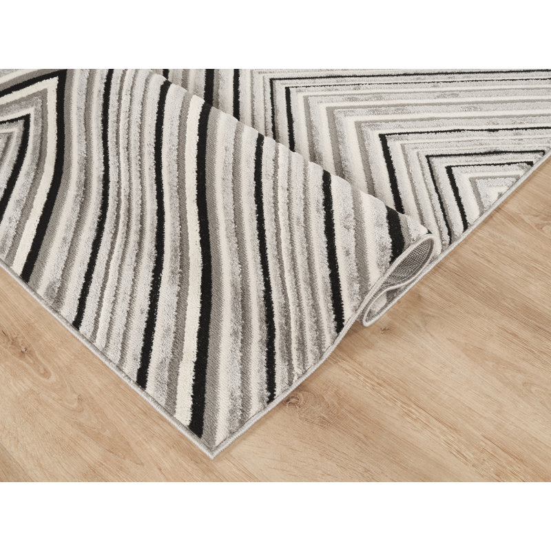 Tapis noir et gris MDA Rugs Montreal, 7 pi 8 po x 10 pi