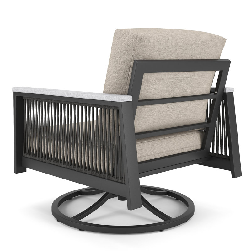 Townsend Sunbrella® Swivel Patio Rocking Chair, Cast Silver Sunbrella®