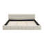 Structure de lit tapissier avec tissu épais, lit plateforme en chenille avec tête de lit et structure solide, aucun sommier requis-346063416