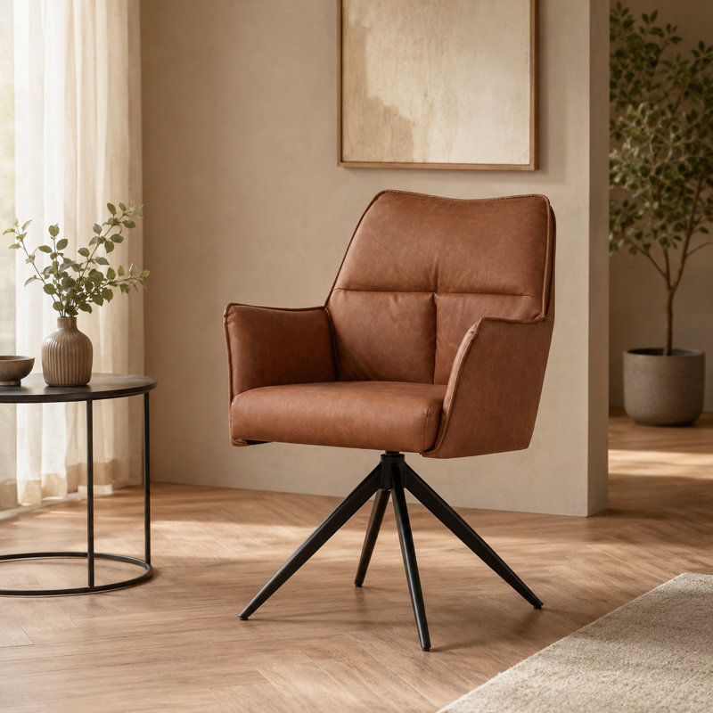  Taylors Creative Faux Leather Swivel Chairs Set For Dining Room And Livings Dining Room Chairs, 6