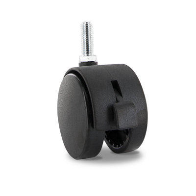 2-3/8in. Black Nylon Swivel Hooded Hercules Twin Wheel Caster with Brake