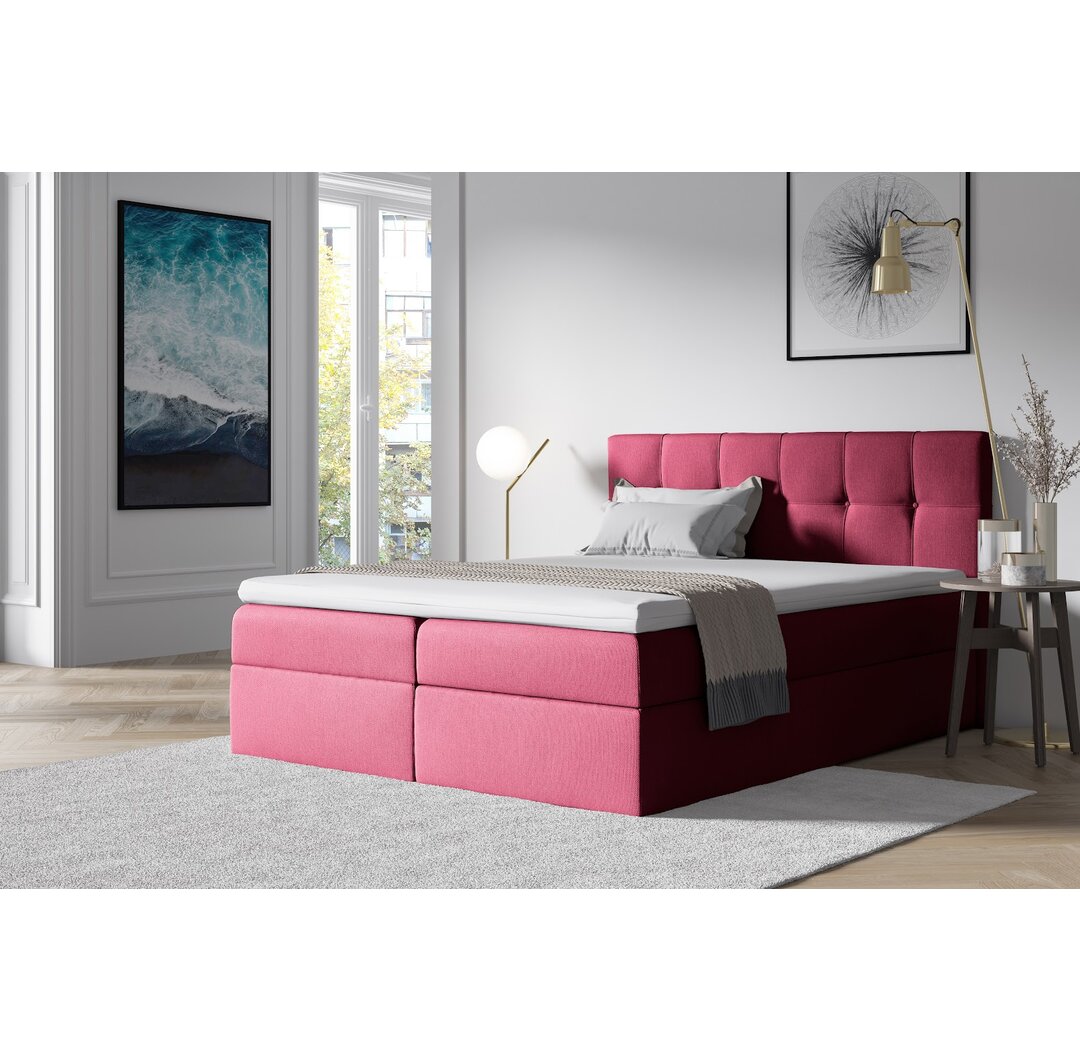 Boxspringbett Cottingham mit Topper und Bettkasten