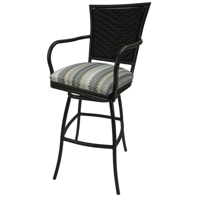 Tabouret de bar Cutlip, Très grand (siège d'une hauteur de 34 po), Brun, Grey