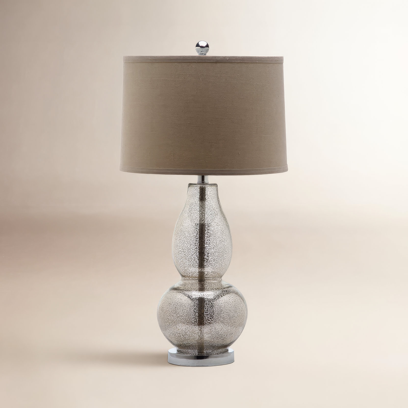 Parkston Glass Table Lamp, Antique Silver/Wheat Shade