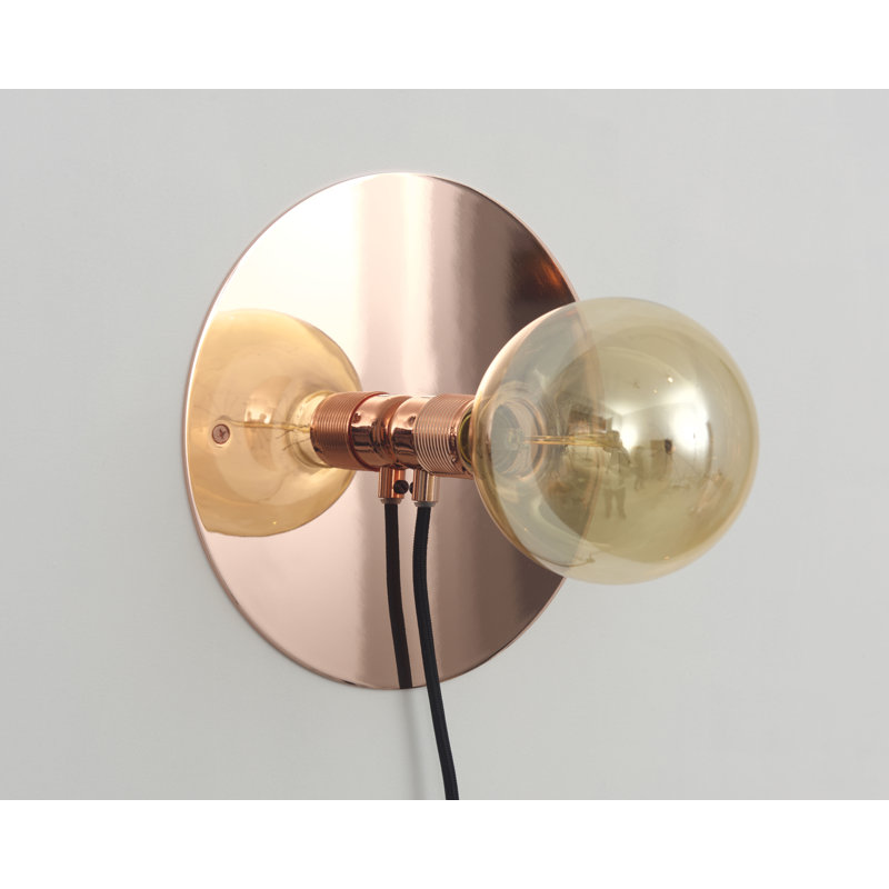 E27 Wall Light Copper Medium (ø25 cm), Copper, 9.8" H x 9.8" W x 2.8" D