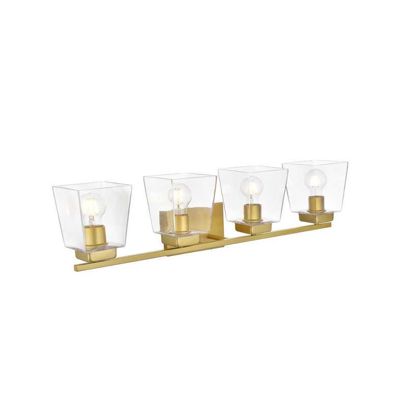 Éclairage pour meuble-lavabo à intensité variable Arnisa, Laiton, Une lumière, H 8,5 po x l 5 po x P 5 po