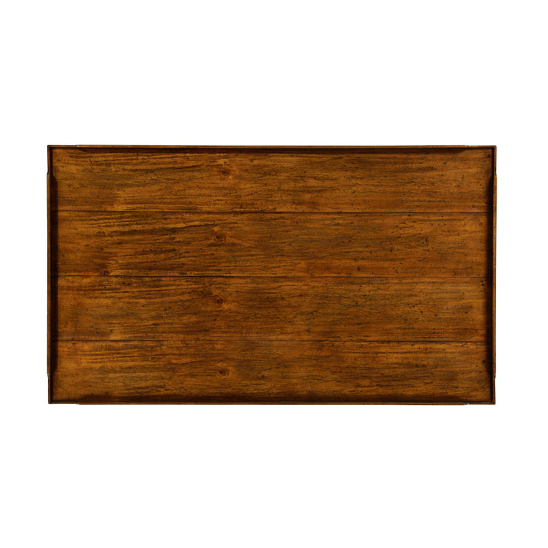Casually Country Solid Wood Coffee Table, Country Farmhouse Walnut