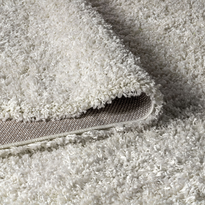 Tapis blanc à poils longs Felicdad, Rectangle 7 pi 9 po x 10 pi