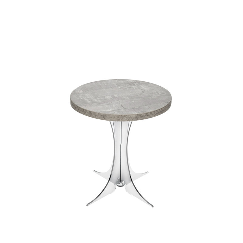 Pedestal Coffee Table, 42cm H x 36cm W x 36cm D, Grey Atrium/Transparent