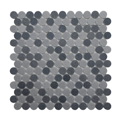 Carreau de mosaïque rond pour mur et plancher en verre 0,9 po x 0,9 po Gaia
