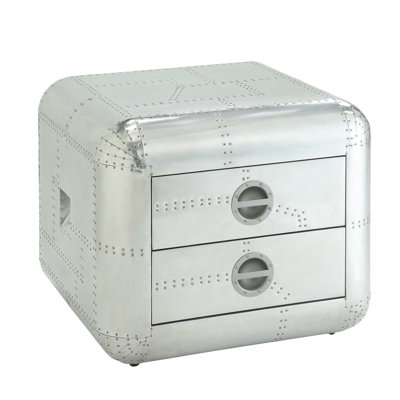Aluminum 2-Drawer End Table