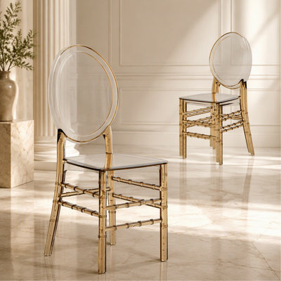 Ensemble de 2 chaises empilables en acrylique