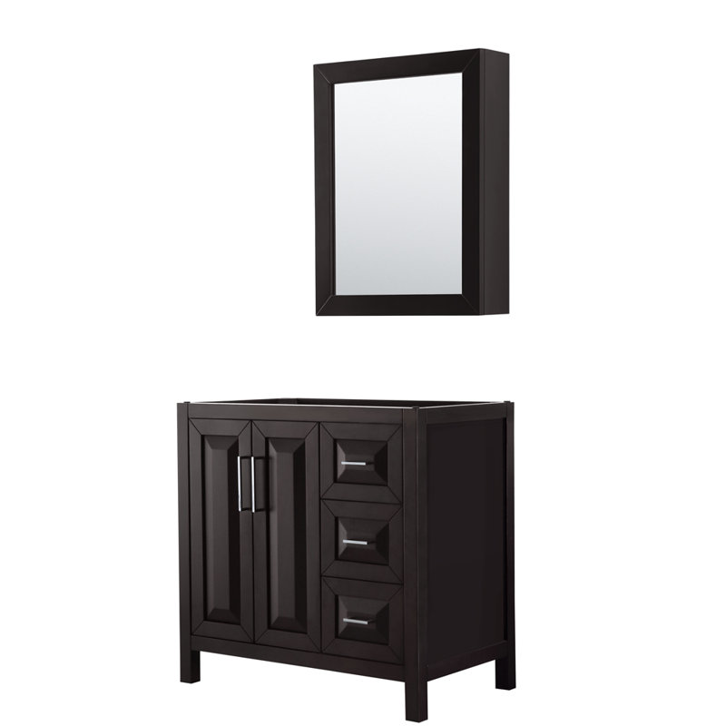 Daria 35'' W Single Bathroom Vanity Base, Dark Espresso/Polished Chrome