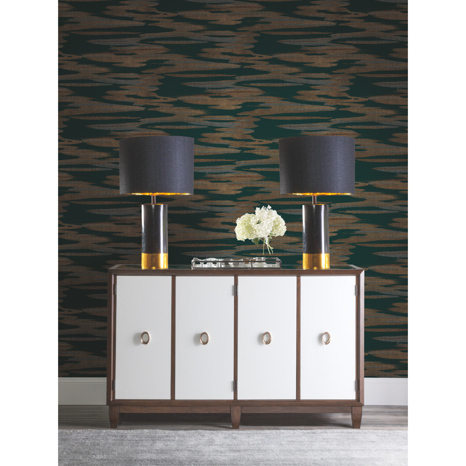 Surrey Striped Wallpaper, Teal