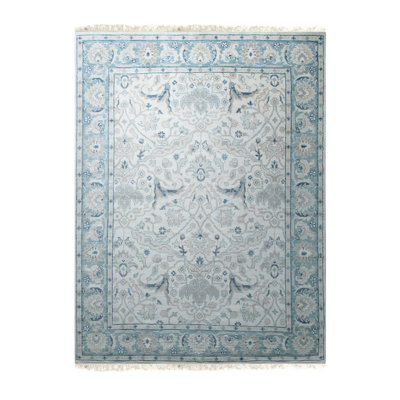 Lynde Traditional Beige Hand Knotted Wool Classic Area Rug